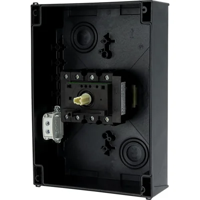 P3-100/I5/SVB/N Main switch, 3 poles + N, 100 A, in IP65 enclosure, red-yellow knob with padlock