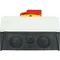 P3-63/I4/SVB/HI11 Interruptor principal, 3 polos +1NO+1NC, 63 A, en carcasa IP65, pomo rojo-amarillo con candado