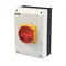 P3-63/I4/SVB/HI11 Main switch, 3 poles +1NO+1NC, 63 A, in IP65 enclosure, red-yellow knob with padlock