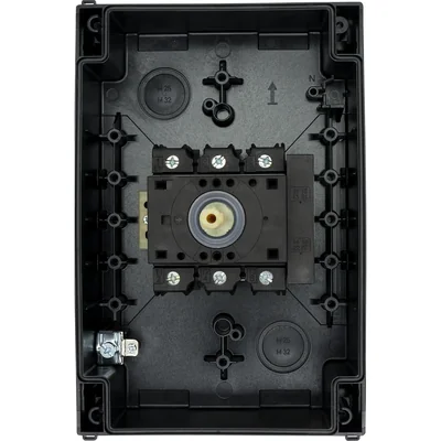 P3-63/I4/SVB/HI11 Main switch, 3 poles +1NO+1NC, 63 A, in IP65 enclosure, red-yellow knob with padlock