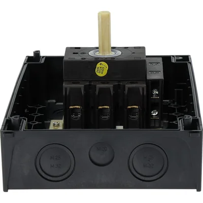P3-63/I4/SVB/HI11 Main switch, 3 poles +1NO+1NC, 63 A, in IP65 enclosure, red-yellow knob with padlock