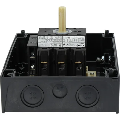 P3-63/I4/SVB/HI11 Main switch, 3 poles +1NO+1NC, 63 A, in IP65 enclosure, red-yellow knob with padlock