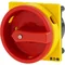 P3-63/M4/SVB Main switch, 3 pole, 63 A, emergency stop function, padlockable in the Off position, with 400 mm metal shaft, remote mounting, red/yellow handle with padlockable function