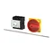 P3-63/M4/SVB Main switch, 3 pole, 63 A, emergency stop function, padlockable in the Off position, with 400 mm metal shaft, remote mounting, red/yellow handle with padlockable function