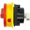 P3-63/M4/SVB Main switch, 3 pole, 63 A, emergency stop function, padlockable in the Off position, with 400 mm metal shaft, remote mounting, red/yellow handle with padlockable function