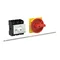 P3-63/M4/SVB Main switch, 3 pole, 63 A, emergency stop function, padlockable in the Off position, with 400 mm metal shaft, remote mounting, red/yellow handle with padlockable function