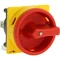 P3-63/M4/SVB Main switch, 3 pole, 63 A, emergency stop function, padlockable in the Off position, with 400 mm metal shaft, remote mounting, red/yellow handle with padlockable function