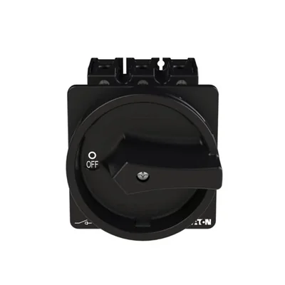 P3-63/V/SVB-SW Main switch, 3 pole, 63 A, emergency stop function, padlockable in the Off position, remote mounting, black handle with padlockable function