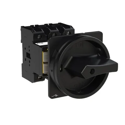 P3-63/V/SVB-SW Main switch, 3 pole, 63 A, emergency stop function, padlockable in the Off position, remote mounting, black handle with padlockable function