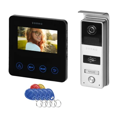 PACTO, interphone vidéo sans combiné, moniteur LCD 4,3 pouces, lecteur de carte de proximité et de porte-clés 125 kHz