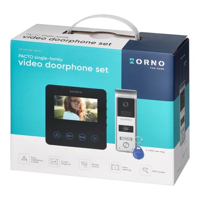 PACTO, Video-Intercom-System, ohne Handgerät, 4,3-Zoll-LCD-Monitor, mit 125-kHz-Proximity-Karte und Schlüsselanhängerleser