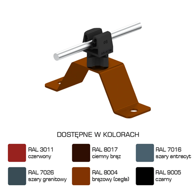 Painted screw handle, height 3.5 cm, black latch