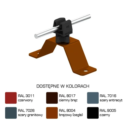 Painted screw handle, height 3.5 cm, black latch