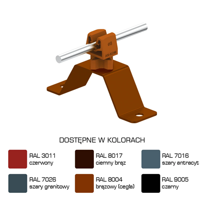 Painted screw-on handle, height 3.5 cm, brown latch