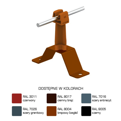 Painted screw-on handle, height 7cm, brown latch