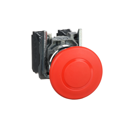 Palm safety button, red mushroom 22mm, 1NO+1NC
