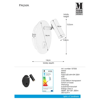 PALMA Aplique negro