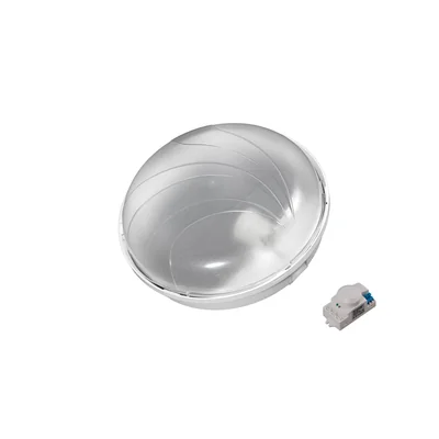 PANDA ROUND LED luminaire, 13W, transparent lampshade, white base, with motion sensor, UV resistant, 24V, IK10, IP65