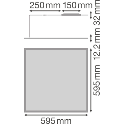 PANEL 600 Ceiling luminaire 230V 36W 4320lm IP54 NW 120st white