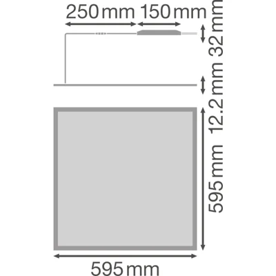 PANEL 600 Ceiling luminaire 230V 36W 4320lm IP54 NW 120st white