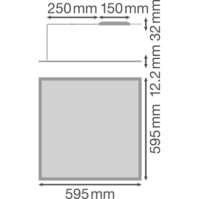 PANEL 600 Ceiling luminaire 230V 36W 4320lm IP54 WW 120st white