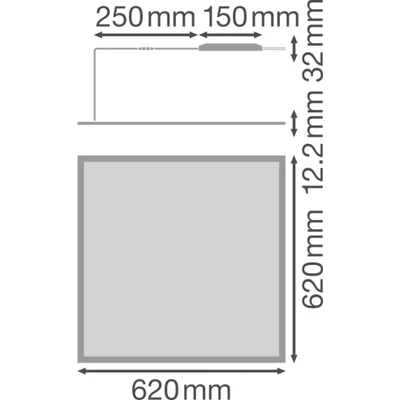 PANEL 625 Ceiling luminaire 230V 36W 4320lm IP54 WW 120st white