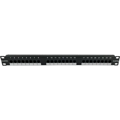 Panel de conexiones 1U/19 pulgadas UTP sin blindaje, 24 puertos, conectores Cat. 5E LSA, Q-LANTEC