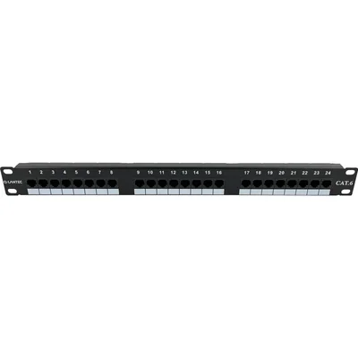 Panel de conexiones 1U/19 pulgadas UTP sin blindaje, 24 puertos, conectores Cat. 6 LSA, Q-LANTEC