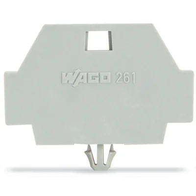 Panel final con pie encajable, gris 261-371