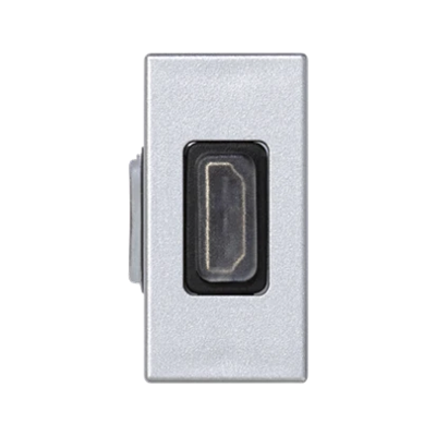 Панель K45/2 адаптер HDMI-HDMI 22, 5х45мм + вставка, алюміній