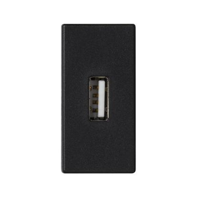 Панель K45/2 USB тип А гніздо 22, 5х45мм + гніздо, сірий графіт