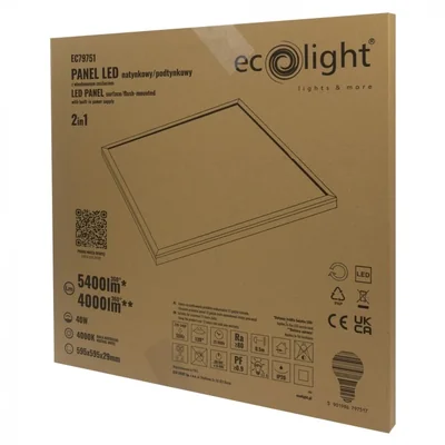 Panel LED 595x595 40W 4000K 4000lm IP20 BLANCO 2 en 1