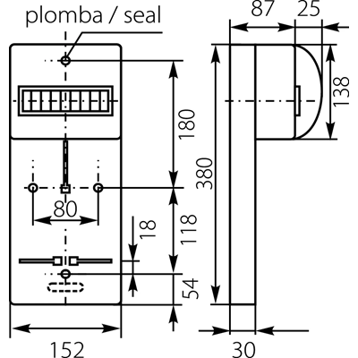 Панель лічильника TLR-1F (N+PE) зі склом