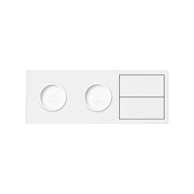Panel plegable Simon 100 W100-10020322x-230: 2 enchufes + 2 llaves; blanco mate