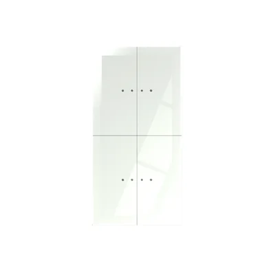 Panel táctil de cristal, doble, 4 zonas táctiles, blanco