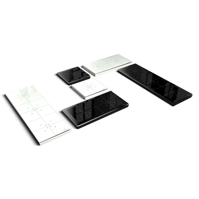 Panel táctil de cristal, doble, 4 zonas táctiles, blanco