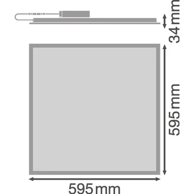 PANEL VALUE 600 apparecchio LED 36W 3600lm IP40 6500K CW 595mm quadrato bianco