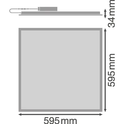PANEL VALUE 600 LED downlight 36W 3600lm IP40 3000K WW 595mm square white