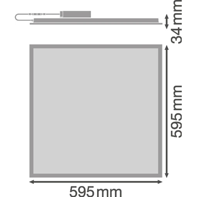 PANEL VALUE 600 LED luminaire 36W 3600lm IP40 4000K NW 595mm square white