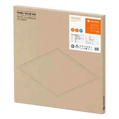 PANEL VALUE 600 Luminaria LED 36W 3600lm IP40 6500K CW 595mm cuadrado blanco