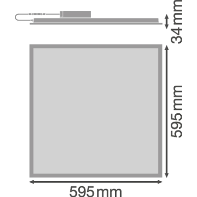 PANEL VALUE 600 UGR < 19 Oprawa LED z redukcją olśnienia 36W 4000lm IP40 4000K NW 595mm kwadratowa biała