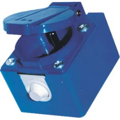 Panelová zásuvka s uzemněním IP54 modrá 2P+Z