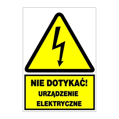 Panneau d'avertissement autocollant 52x74 (ne pas toucher l'appareil électrique)