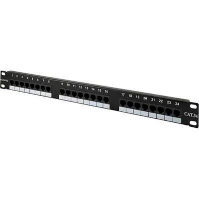 Panneau de brassage 1U/19 pouces UTP non blindé 24 ports cat. 5E connecteurs LSA Q-LANTEC