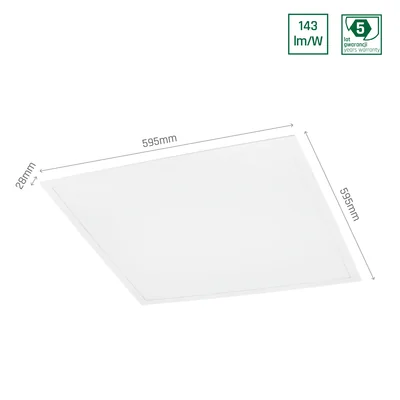 Panneau rétroéclairé ALGINE 30 W NW 230 V 120° IP20 600 x 600 x 28 mm Blanc Garantie 5 ans