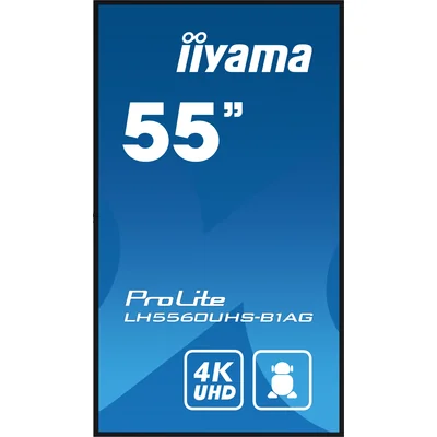 Pantalla digital iiyama LH5560UHS-B1AG de 55" ELED VA 4K, 500 cd/m², Android 11, iisignage2, 24/7, 3 HDMI
