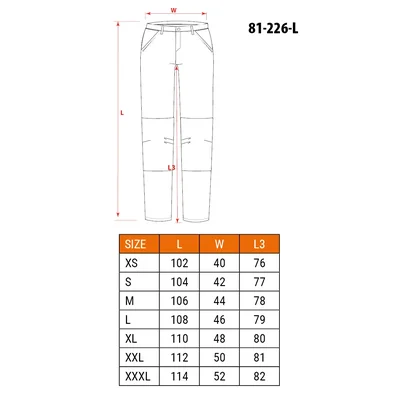 Pantalon de travail PREMIUM, 62 % coton, 35 % polyester, 3 % élasthanne, taille L