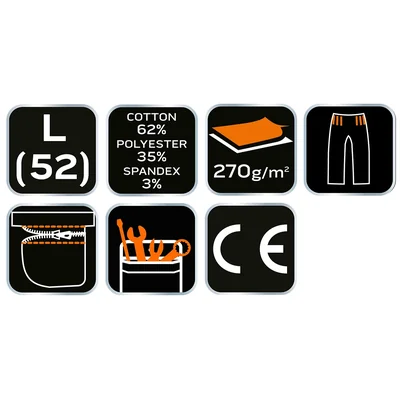 Pantaloncini PREMIUM, 62% cotone, 35% poliestere, 3% elastan, taglia L