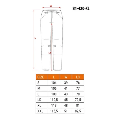 Pantalones de trabajo básicos, talla XL/56