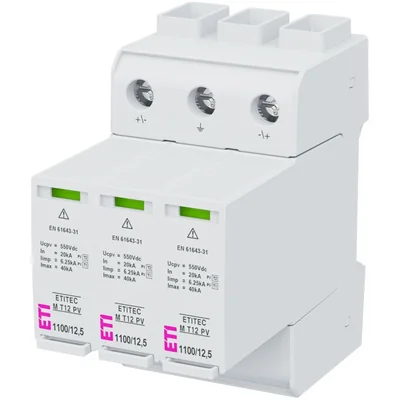 Parafoudre ETITEC M T12 PV 1100/12.5 Y T1, T2 (B, C) - pour systèmes PV